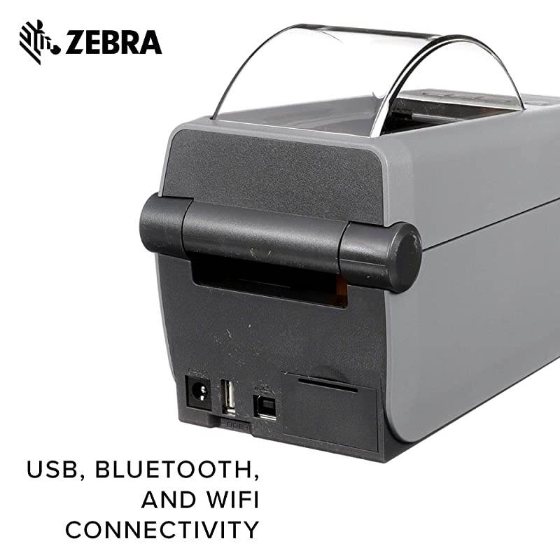 ZD410 Direct Thermal Desktop Printer for labels Receipts Barcodes Tags and Wrist Bands Print Width of 2 in USB Bluetooth and Wifi Connectivity ZD41022D01W01EZ