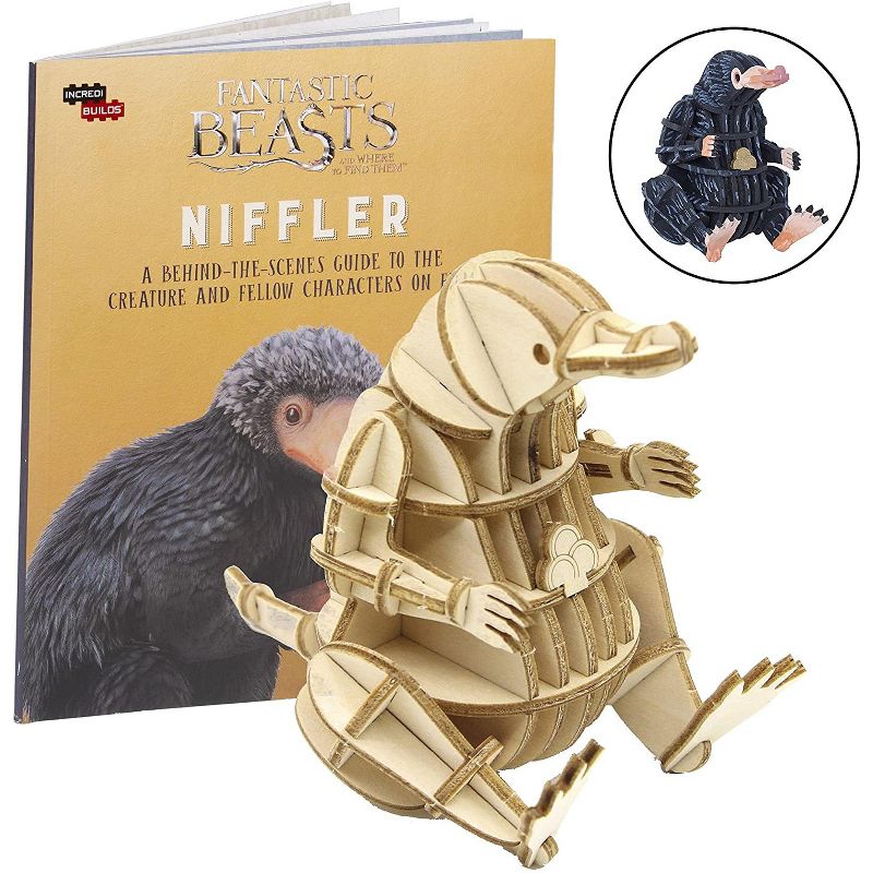 Incredibuilds Fantastic Beasts and Where to Find Them Niffler Book & Wood Model Figure Kit