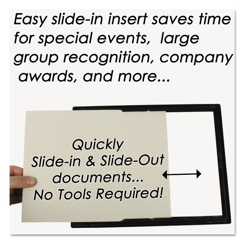 Nudell EZ Mount Document Frame with Trim Accent Plastic 8-1/2 x 11 Black/Gold 11880