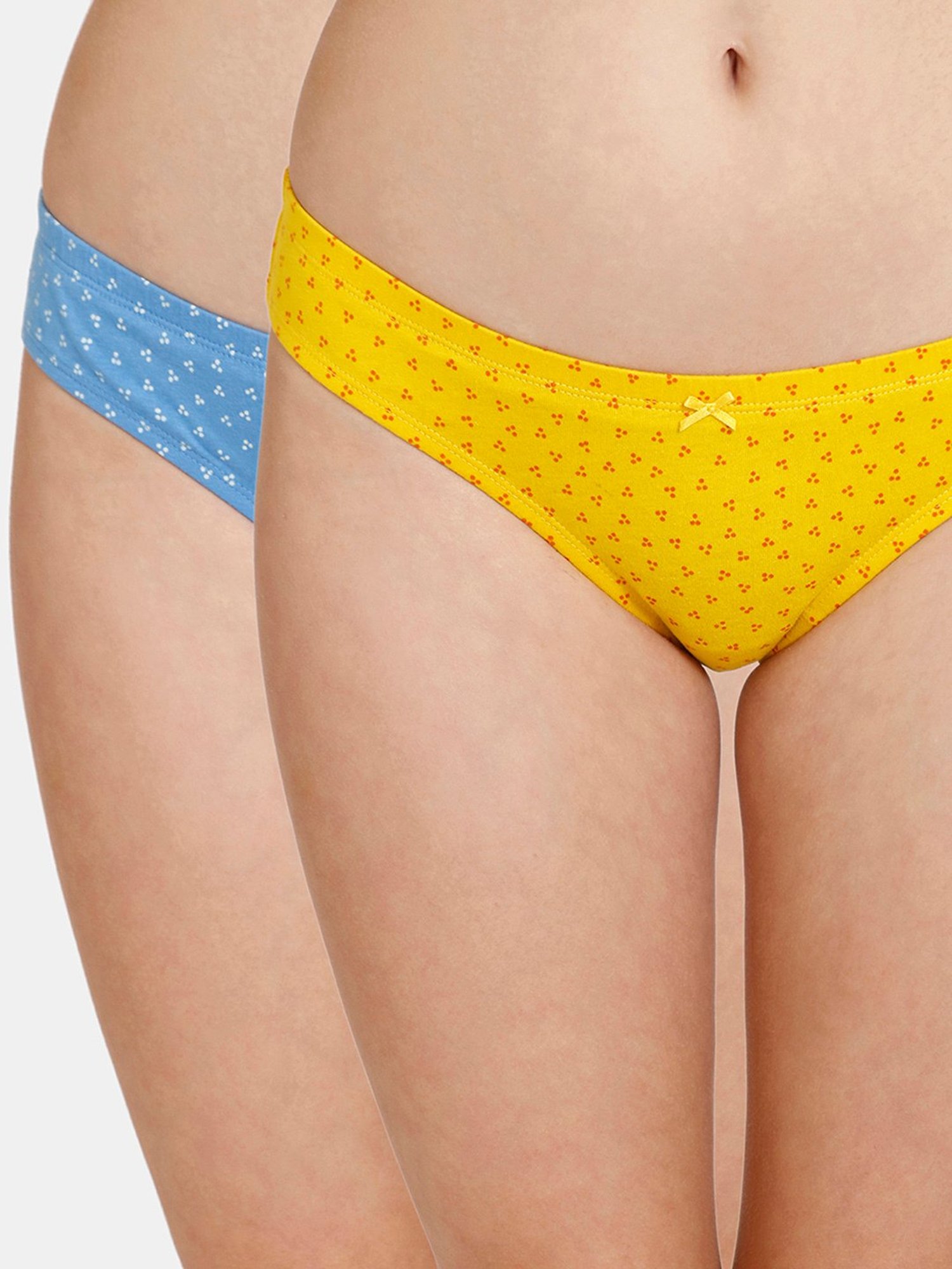 Rosaline by Zivame Yellow & Blue Printed Panty Set - Pack of 2