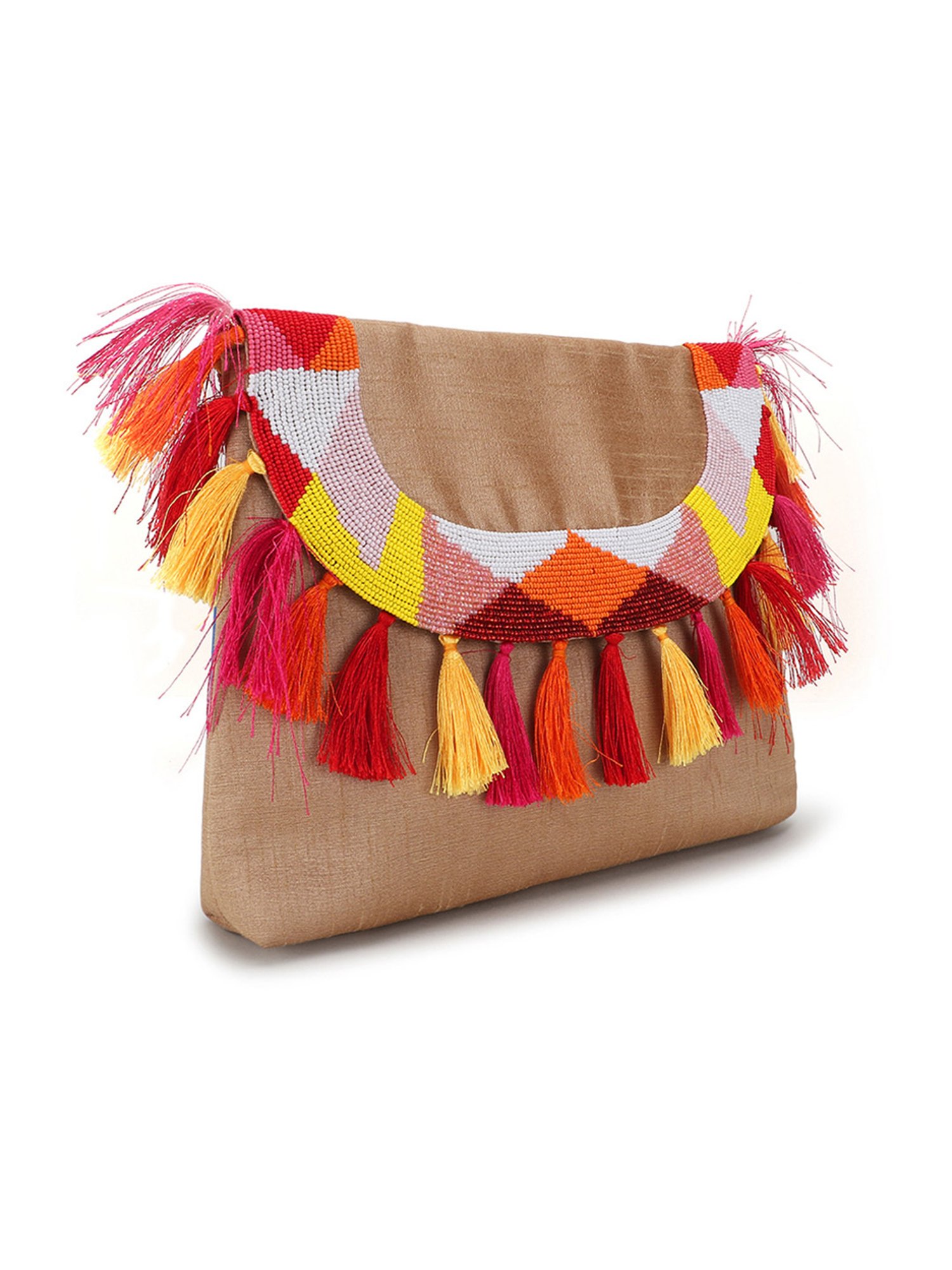 Spice Art Golden Embroidered Medium Clutch