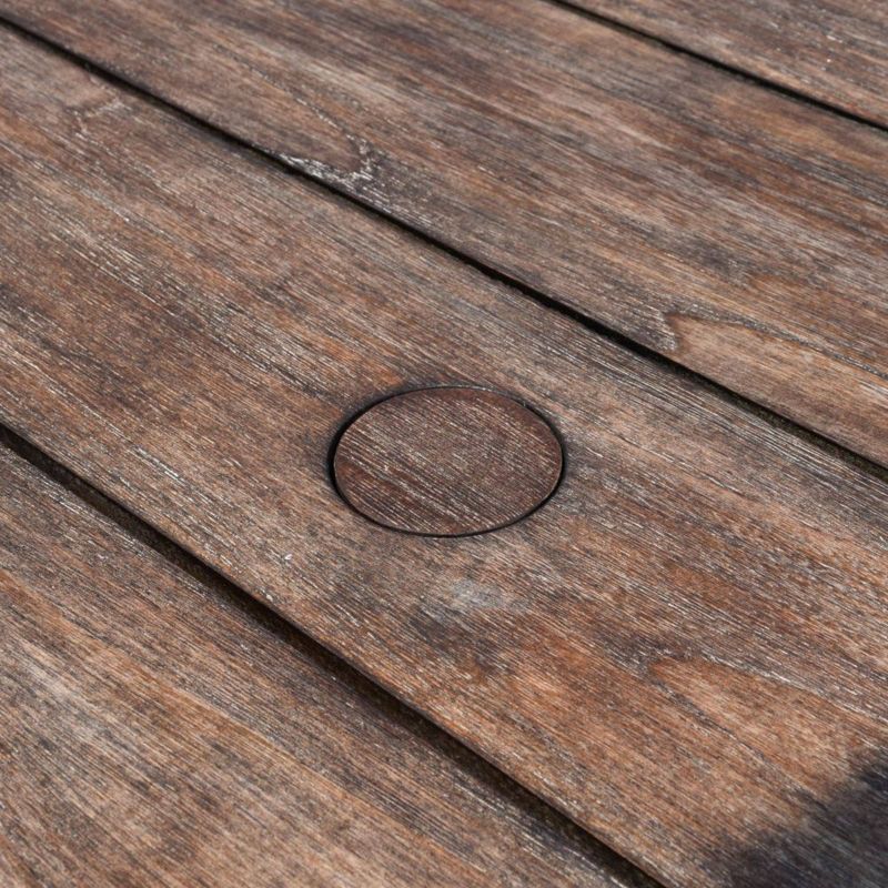 Cosmos FSC Teak 7pc 84" Rectangle Dining Set - Taupe - Courtyard Casual