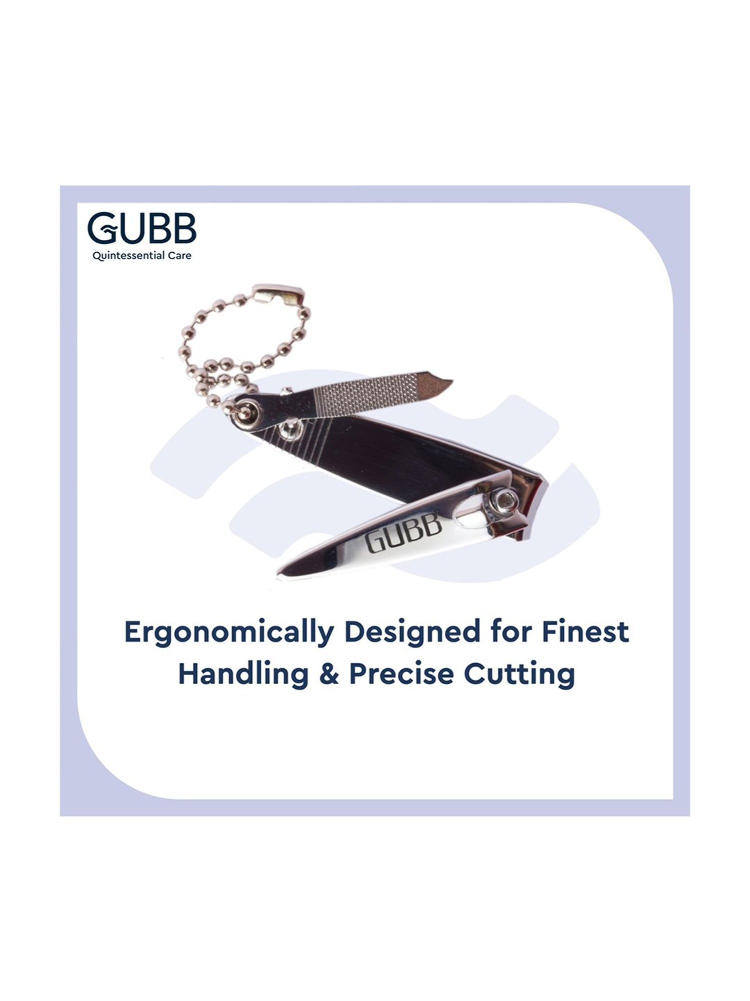 GUBB Finger Nail Clipper with Keychain, Stainless Steel Nail Cutter