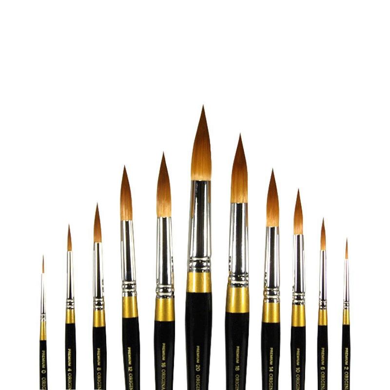 Kingart 11ct Original Max Round Brush Set - Gold