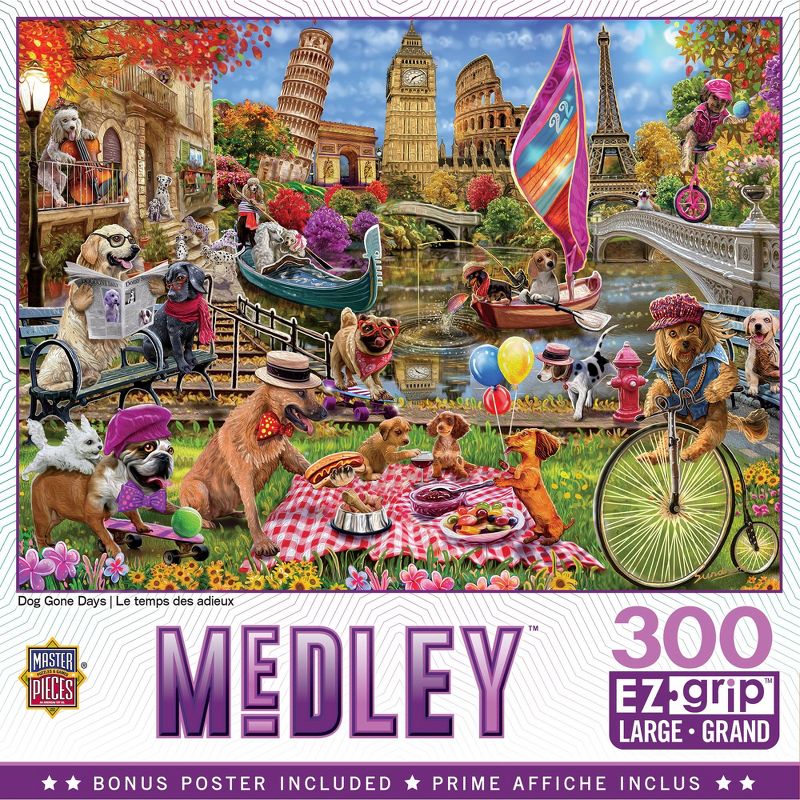 MasterPieces Medley Puzzles Collection - Dog Gone Days 300 Piece EZ Grip Jigsaw Puzzle
