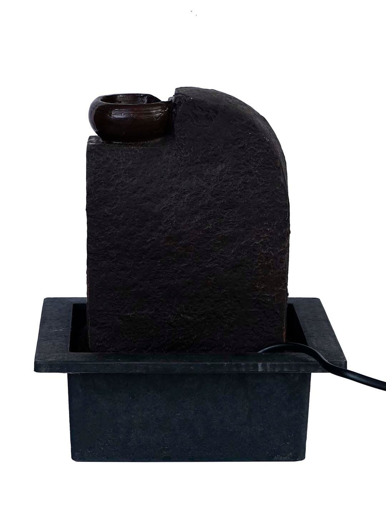 CHRONIKLE Brown & Golden Polyresin Namaskara Mudra Buddha 3 Steps Waterfall Fountain