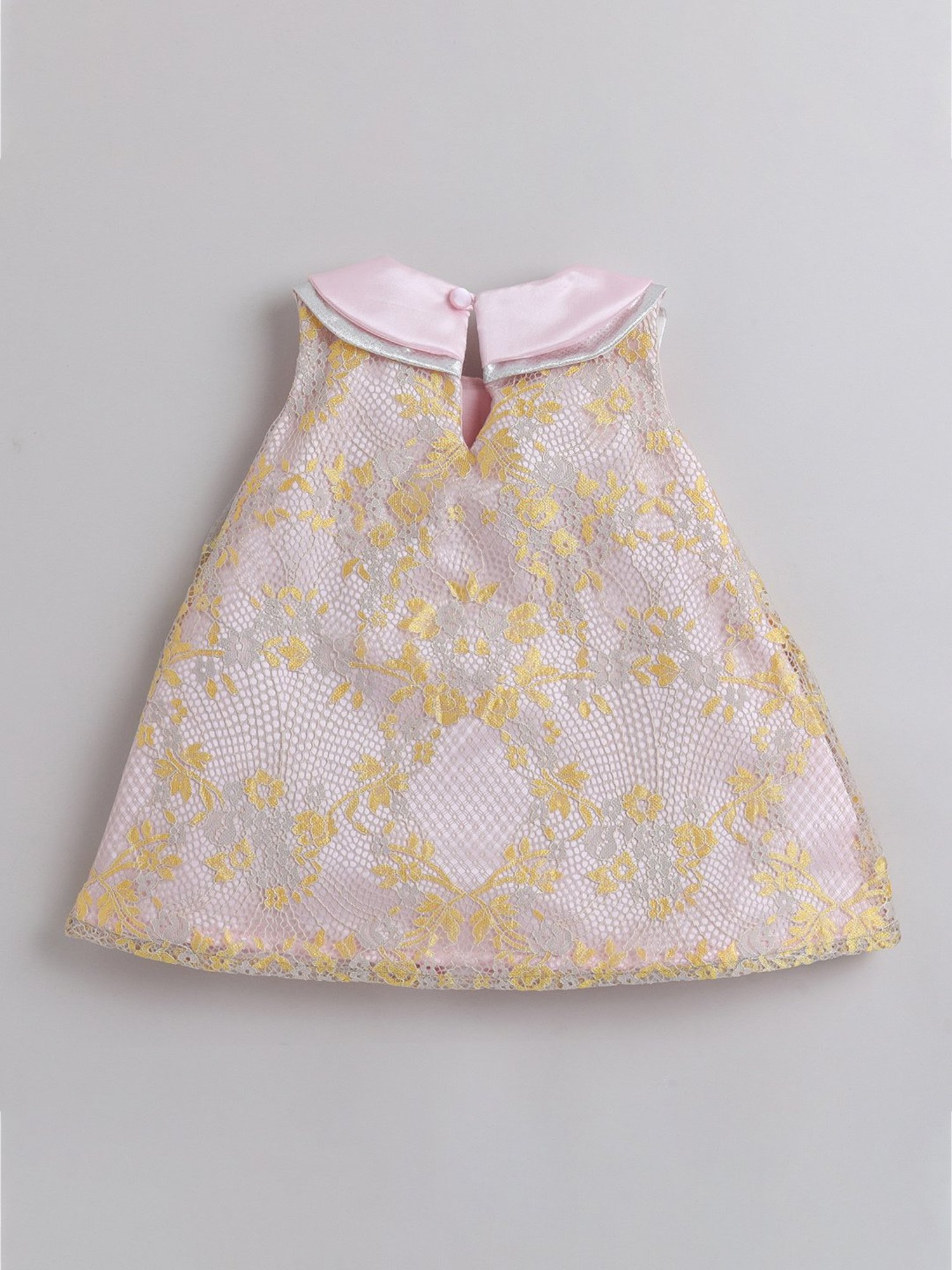 Many Frocks Kids Pink Self Design Dress