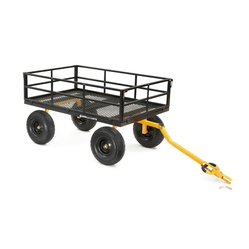 Gorilla Carts Extra Heavy Duty Steel Utility Cart with Removable Sides and Pneumatic Tires Capacity
