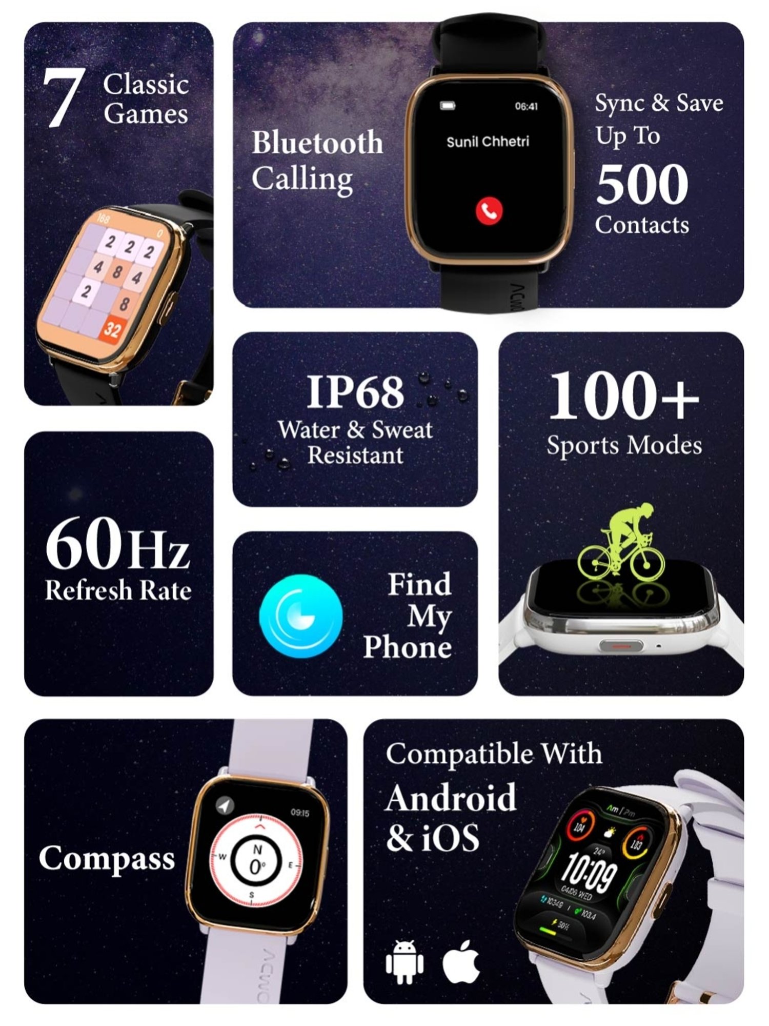 I Kall W1 Smartwatch (Black)