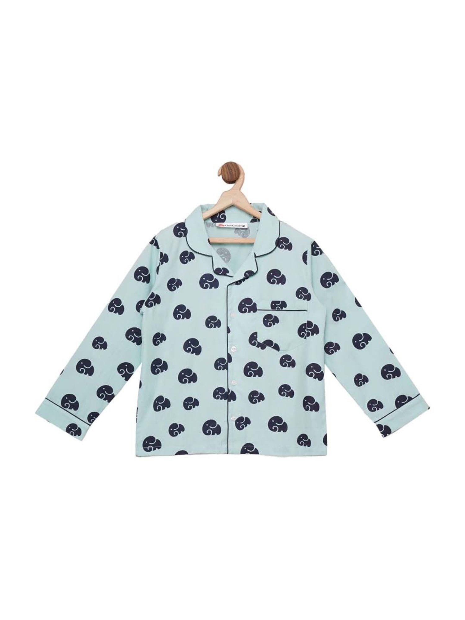 Fluffalump Boys Multicolor Cotton Printed Nightwear Top & Pants Set