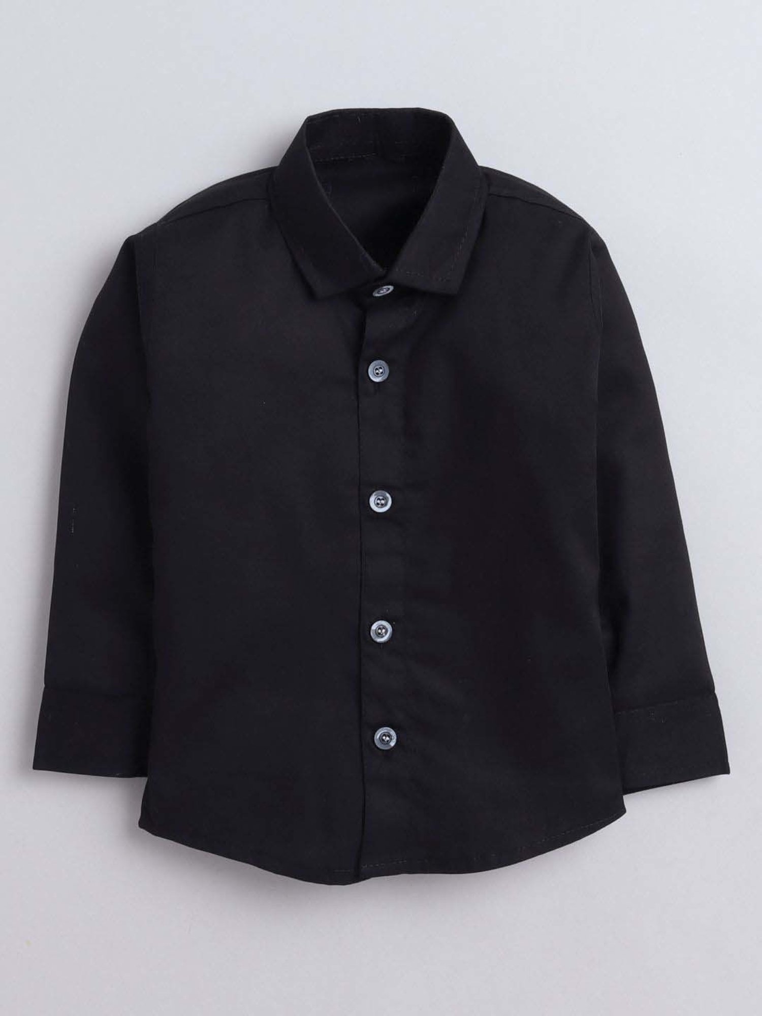 Fourfolds Boys Grey Solid Full Sleeves Clothing Set