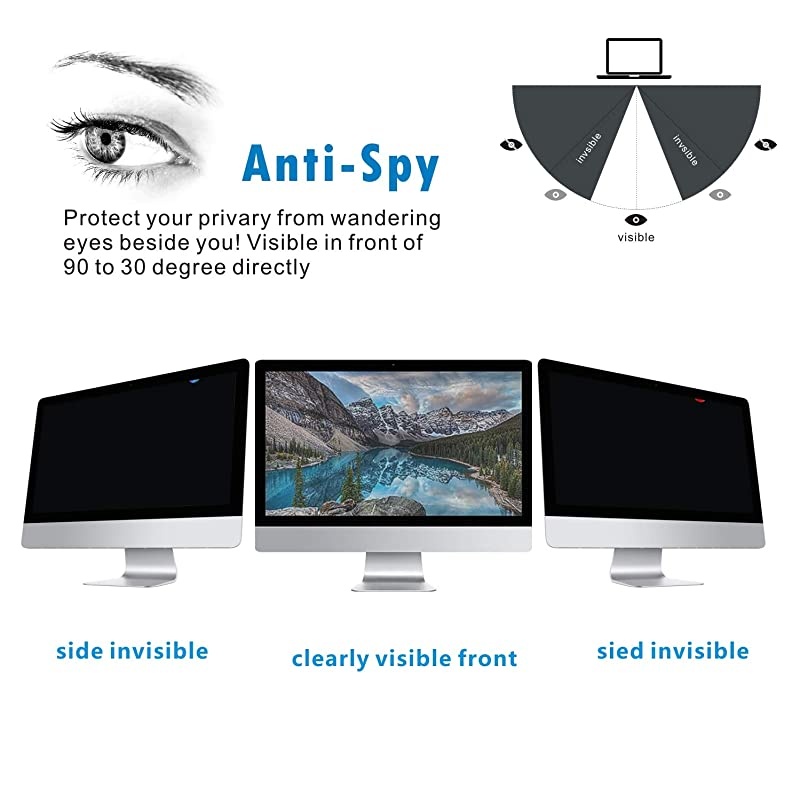 Computer Privacy Screen Filters for 27inch Widescreen169 Monitor Privacy Screen ProtectorAntiGlare AntiSpy AntiBlue Scratch and UV ProtectionEasy Install