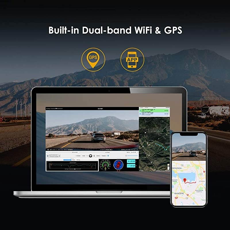 A129 Pro Duo 4K Dual Dash Cam 3840 x 2160P Ultra HD 4K Front and 1080P Rear Car WiFi Dash Camera Sony 8MP Sensor GPS Buffered Parking Mode GSensor Motion Detection WDR Loop Recording