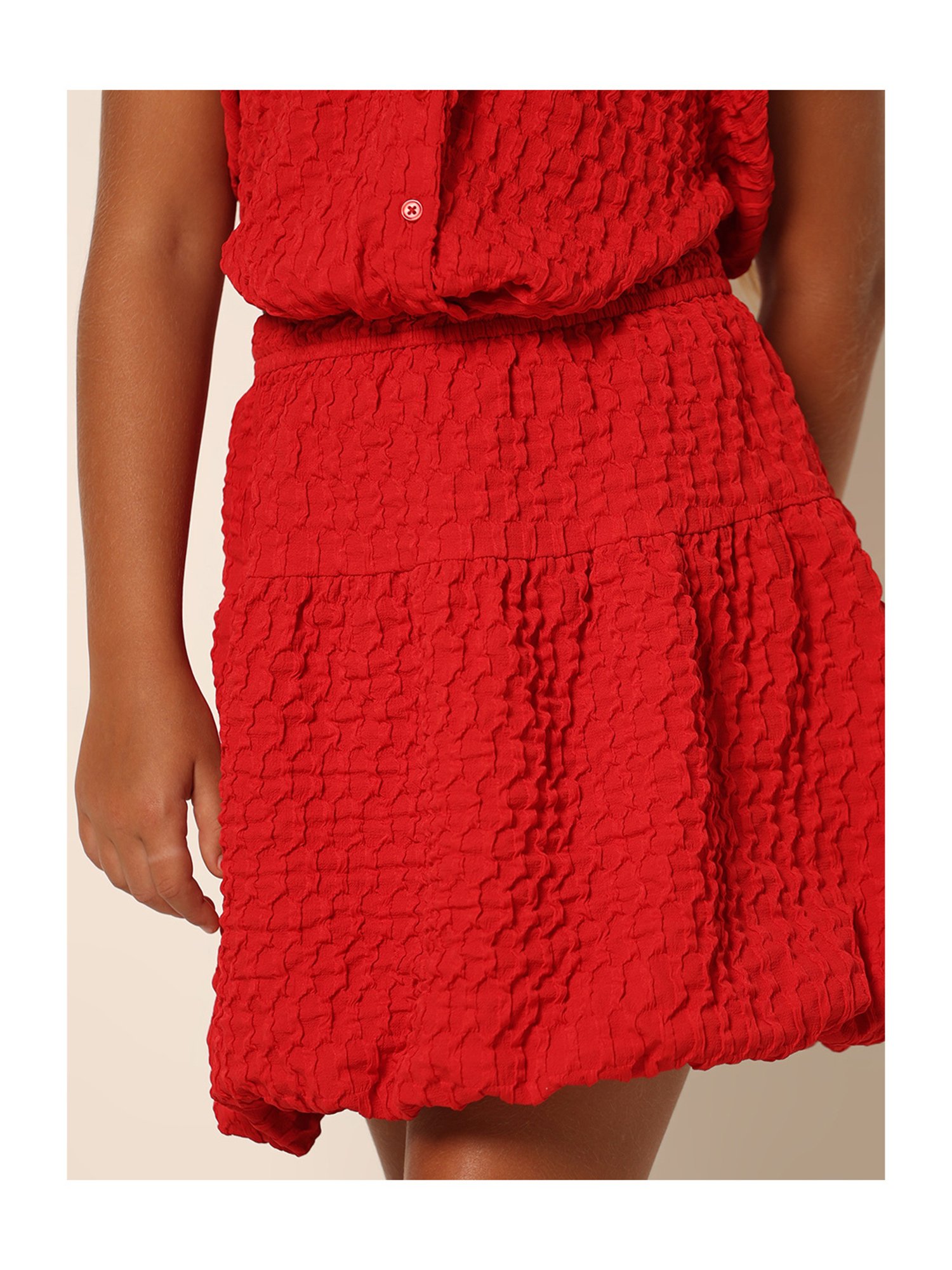 VERO MODA GIRL Red Solid Skirt