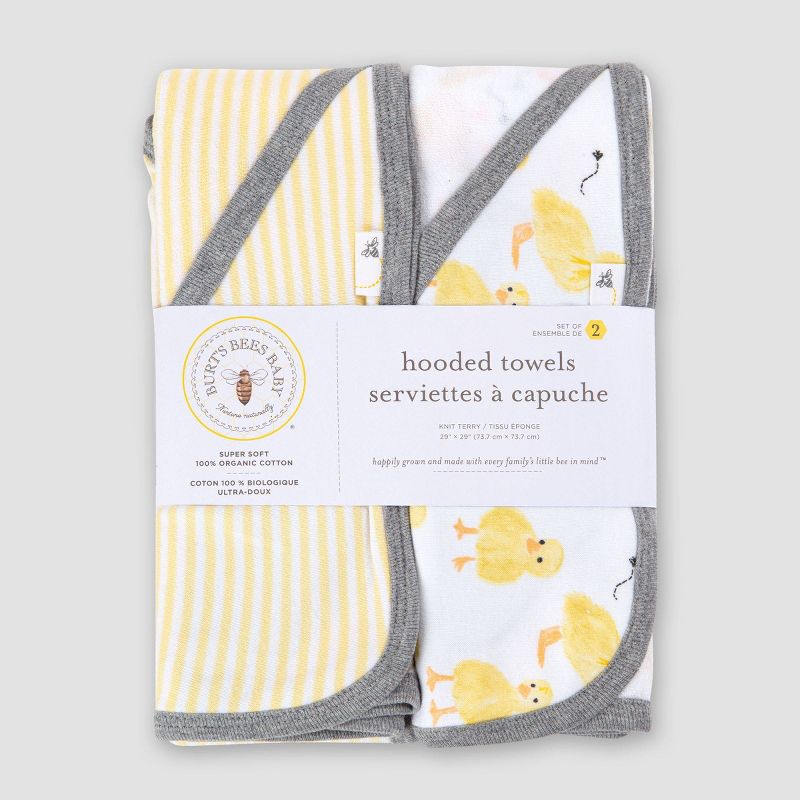 Burt's Bees Baby® Baby Girls' Set of 2 Little Ducks Hooded Towels - Yellow
