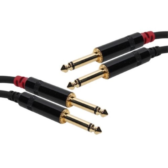 elite core superflex gold sfp215qq dual 1/4inch ts to 1/4inch ts patch cable, 15feet