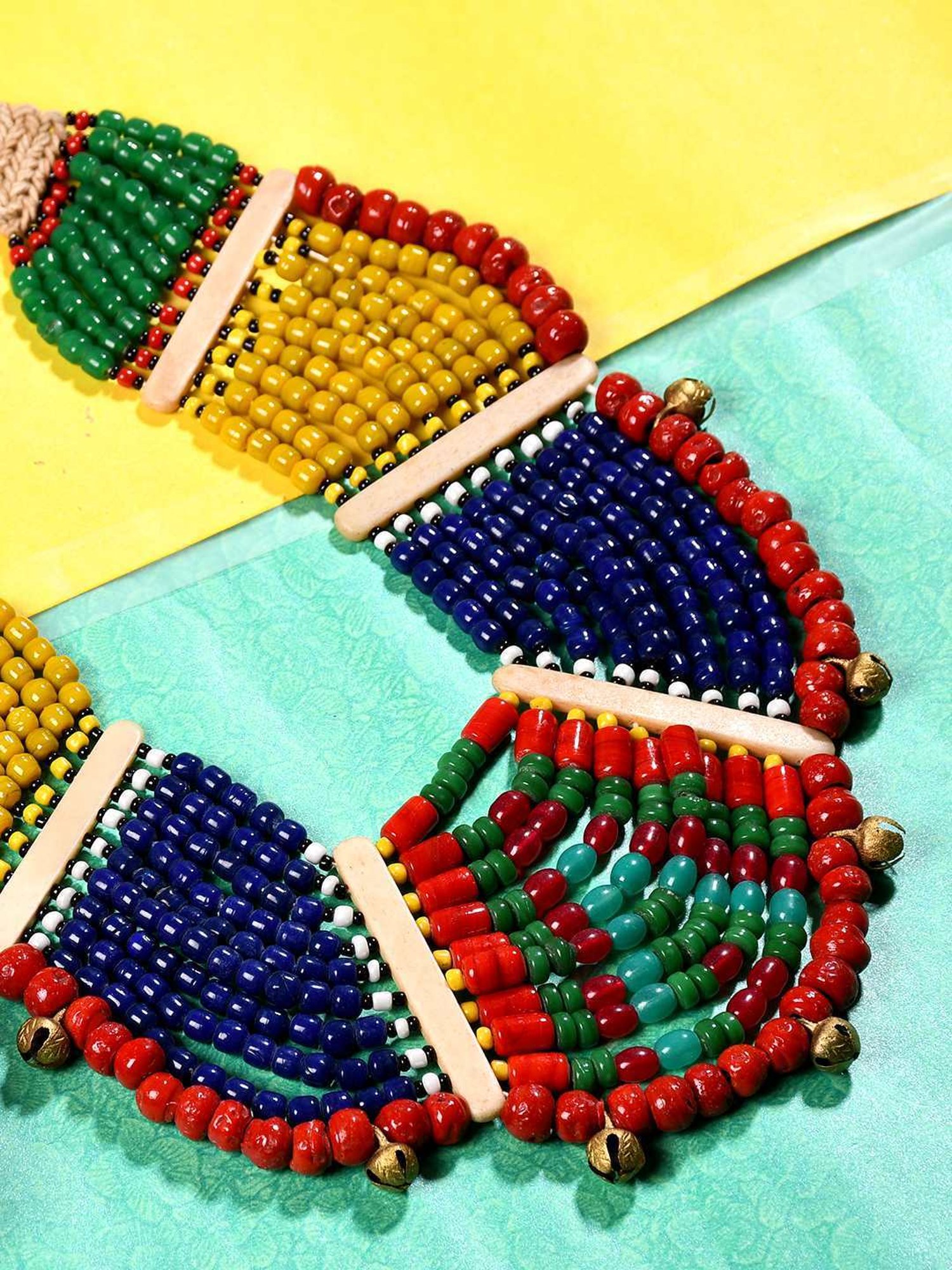 Imli Street Multicolor Vintage Naga Beaded Tribal Necklace