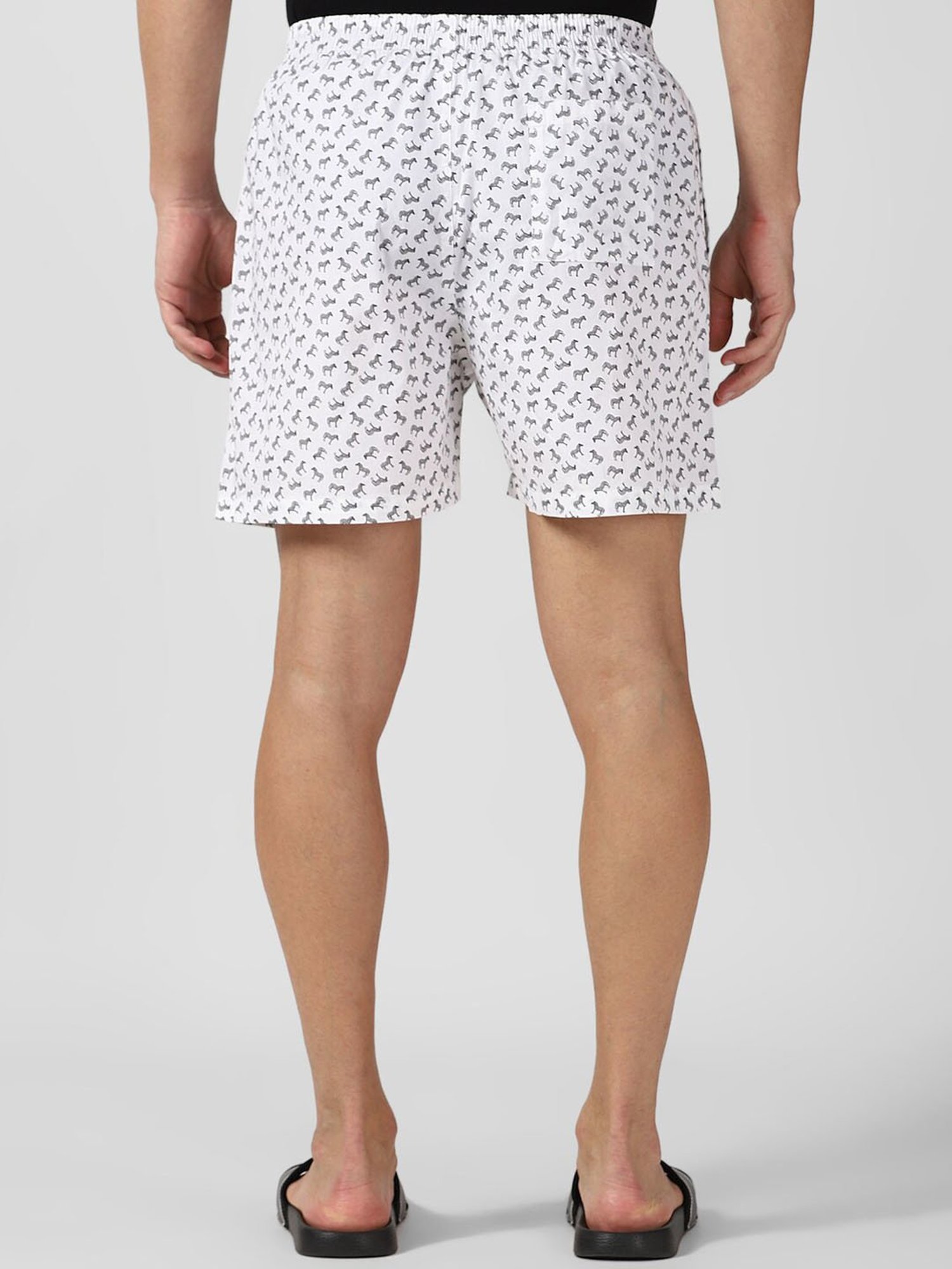 Peter England White Cotton Regular Fit Printed Boxers