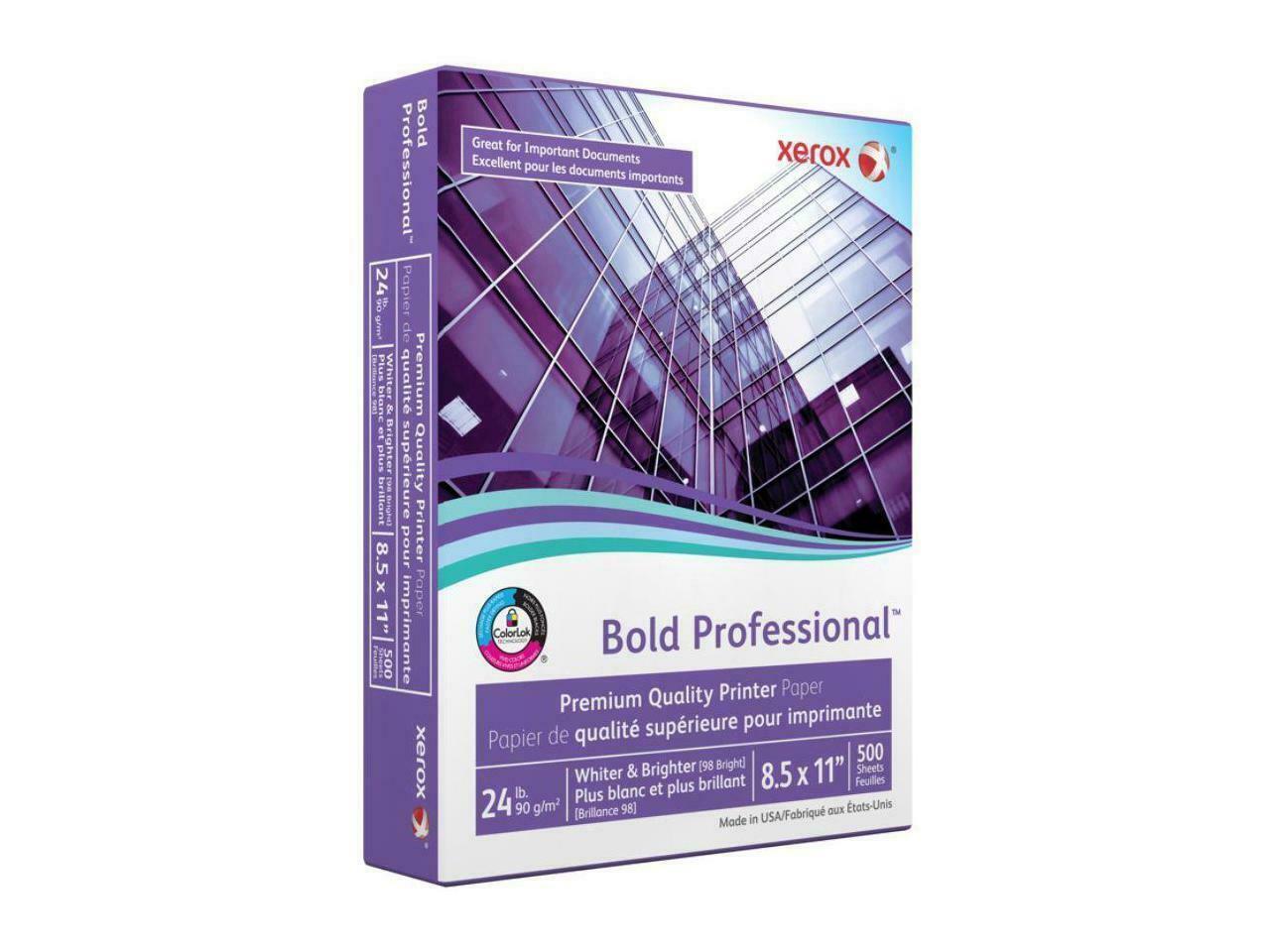 Xerox 3R13038 Bold Professional Quality Paper, 8.5" x 11", 90 GSM, 98 Brightness