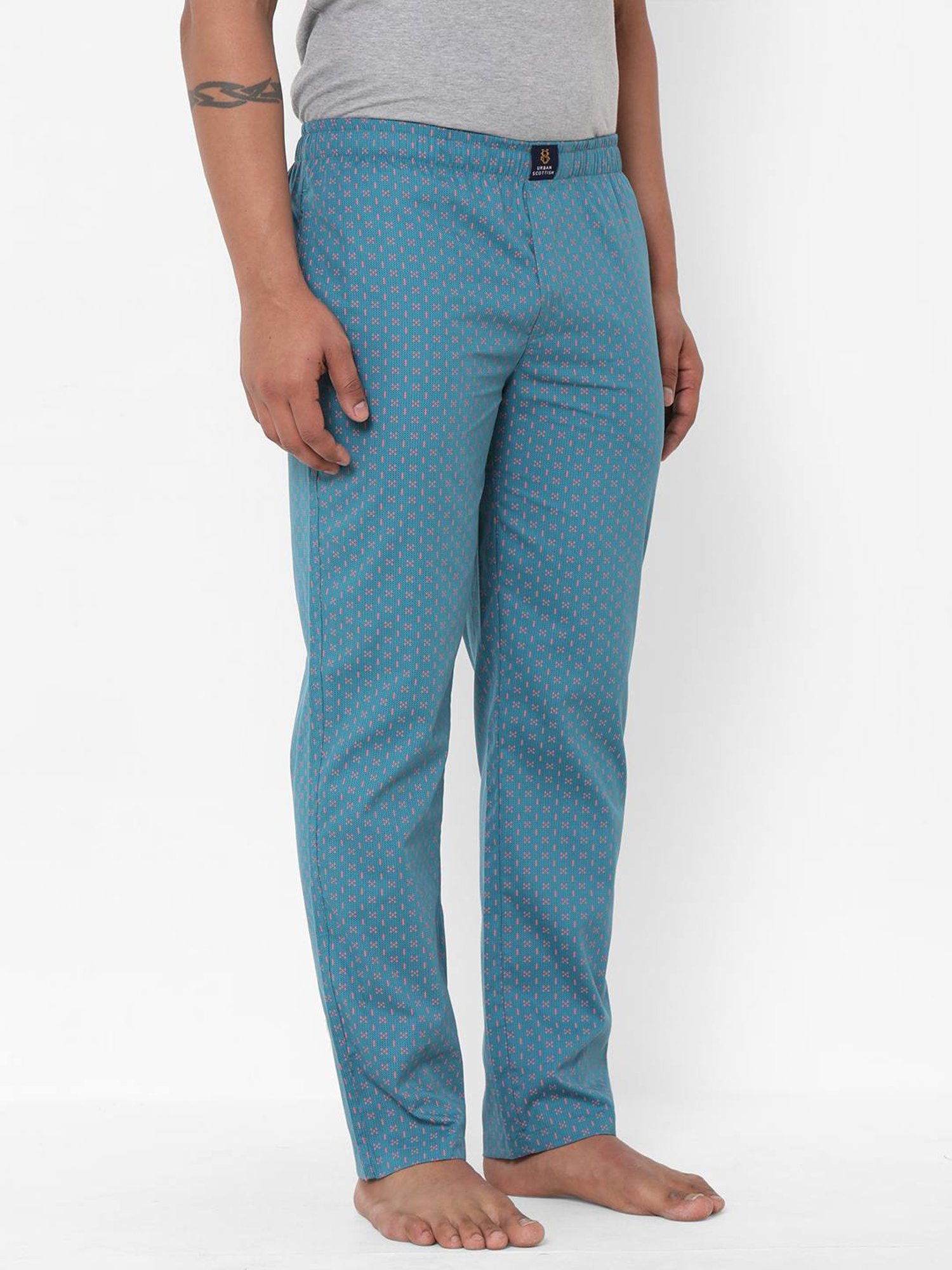 Crimsoune Club White Cotton Regular Fit Printed Lounge Shorts