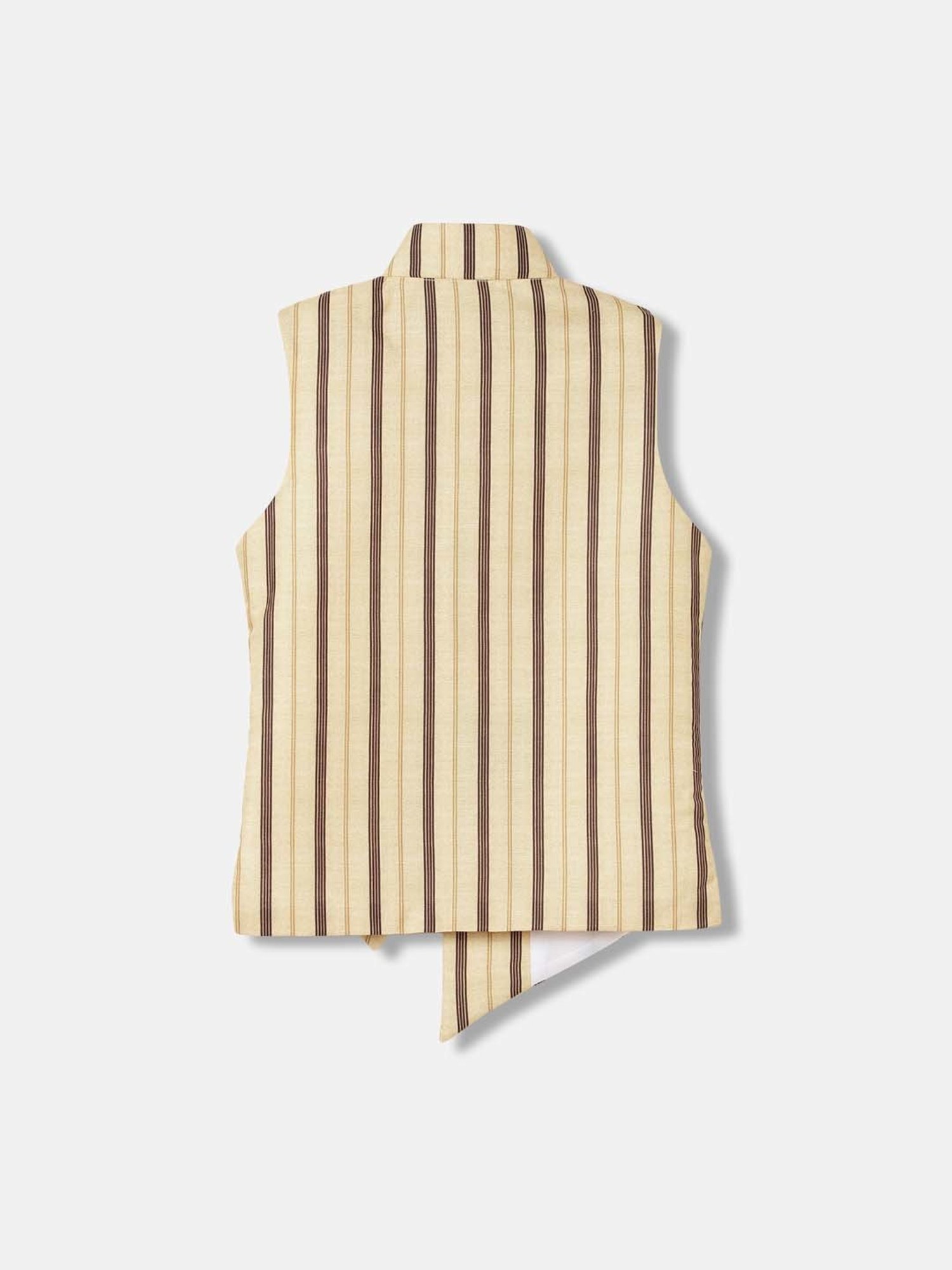 Blue Giraffe Kids Yellow Striped Full Sleeves Kurta Set