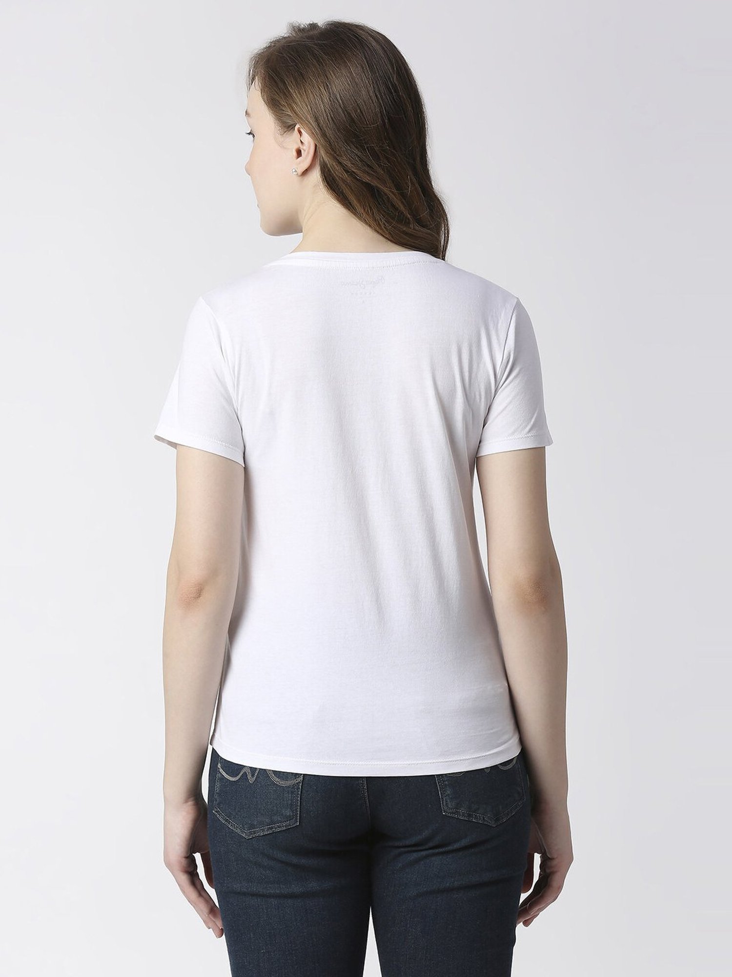 Pepe Jeans White Cotton Printed T-Shirt