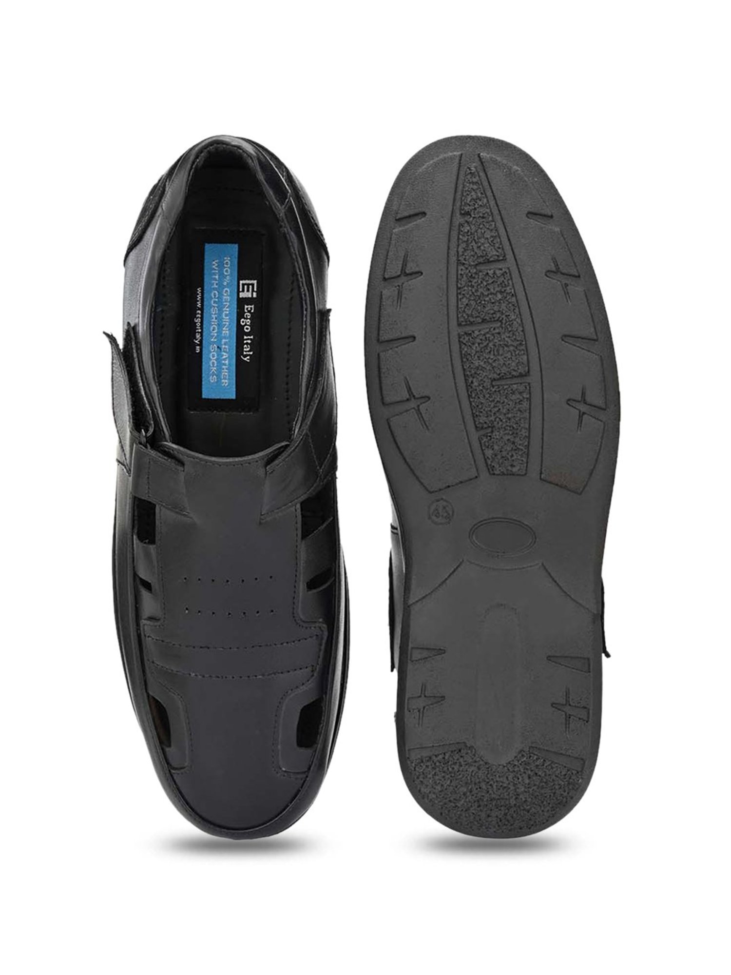 Eego Italy Men's Black Fisherman Sandals
