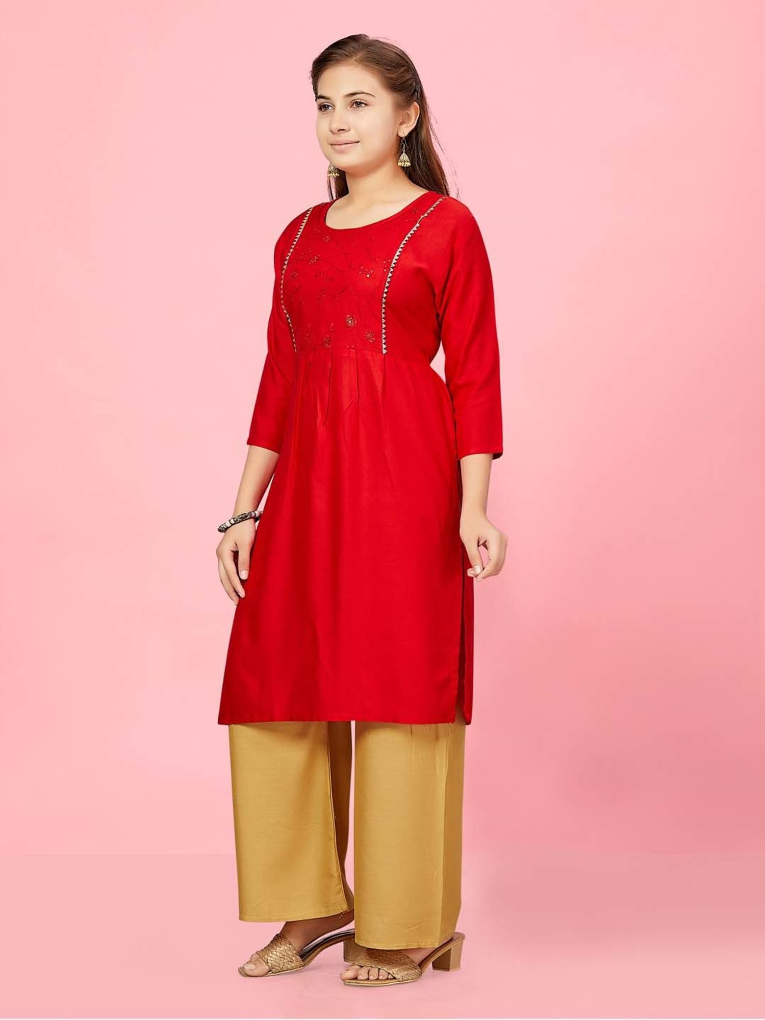 Peppermint Kids Navy Regular Fit Kurta Set