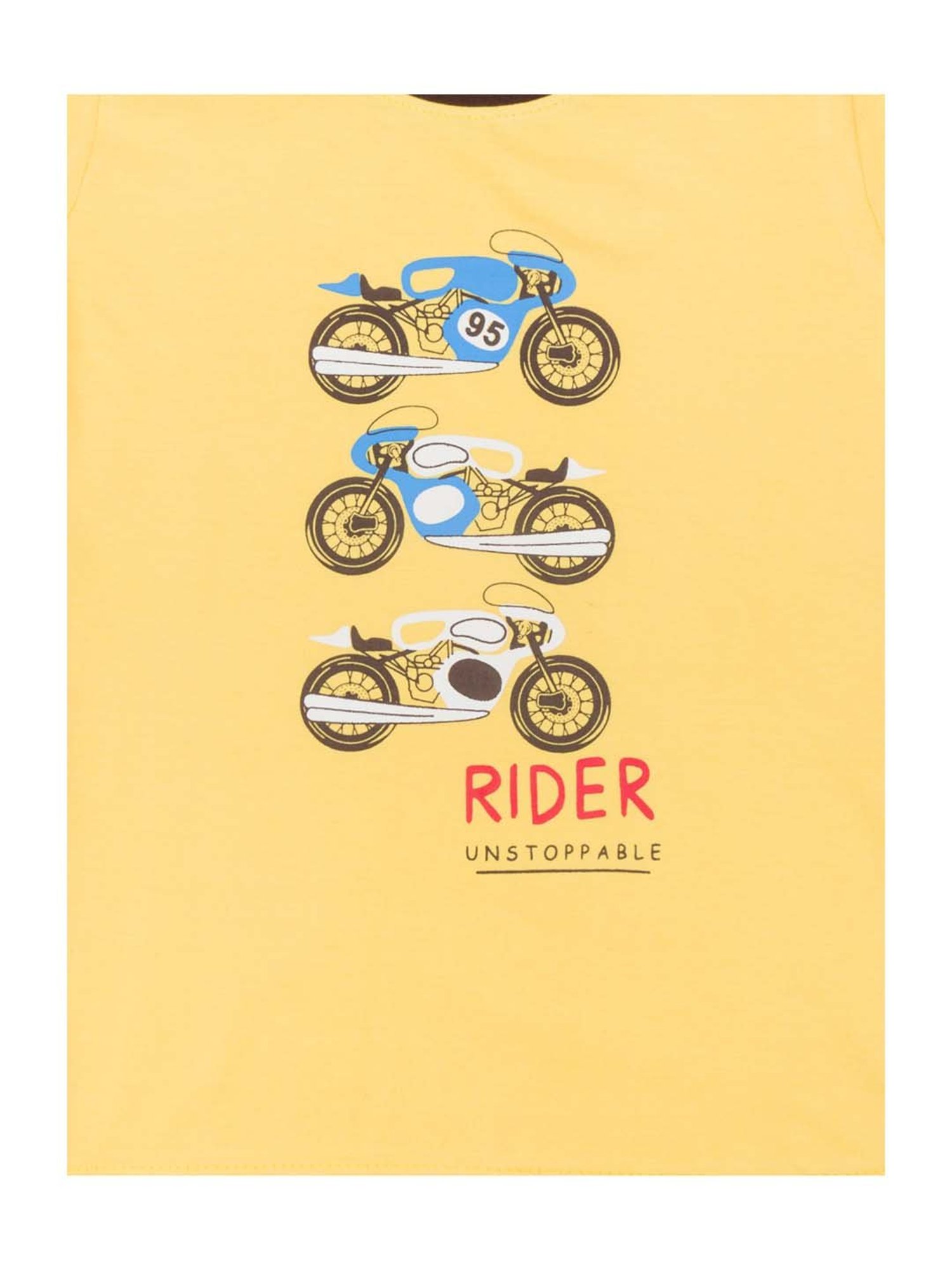 Todd N Teen Kids Yellow Cotton Printed T-Shirt & Joggers