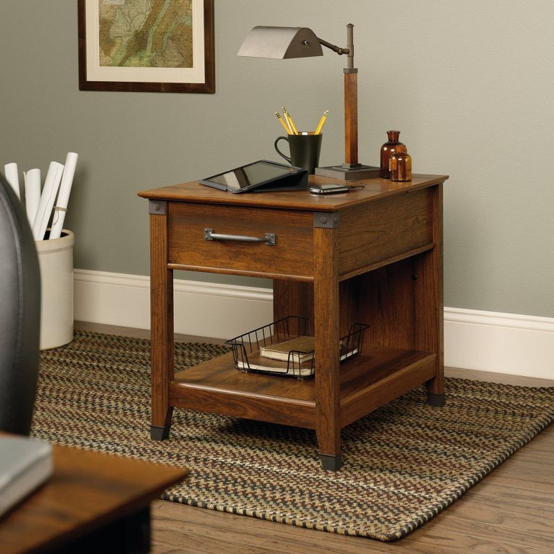 Carson Forge Smartcenter Side Table with Charging Station - Washington Cherry - Sauder