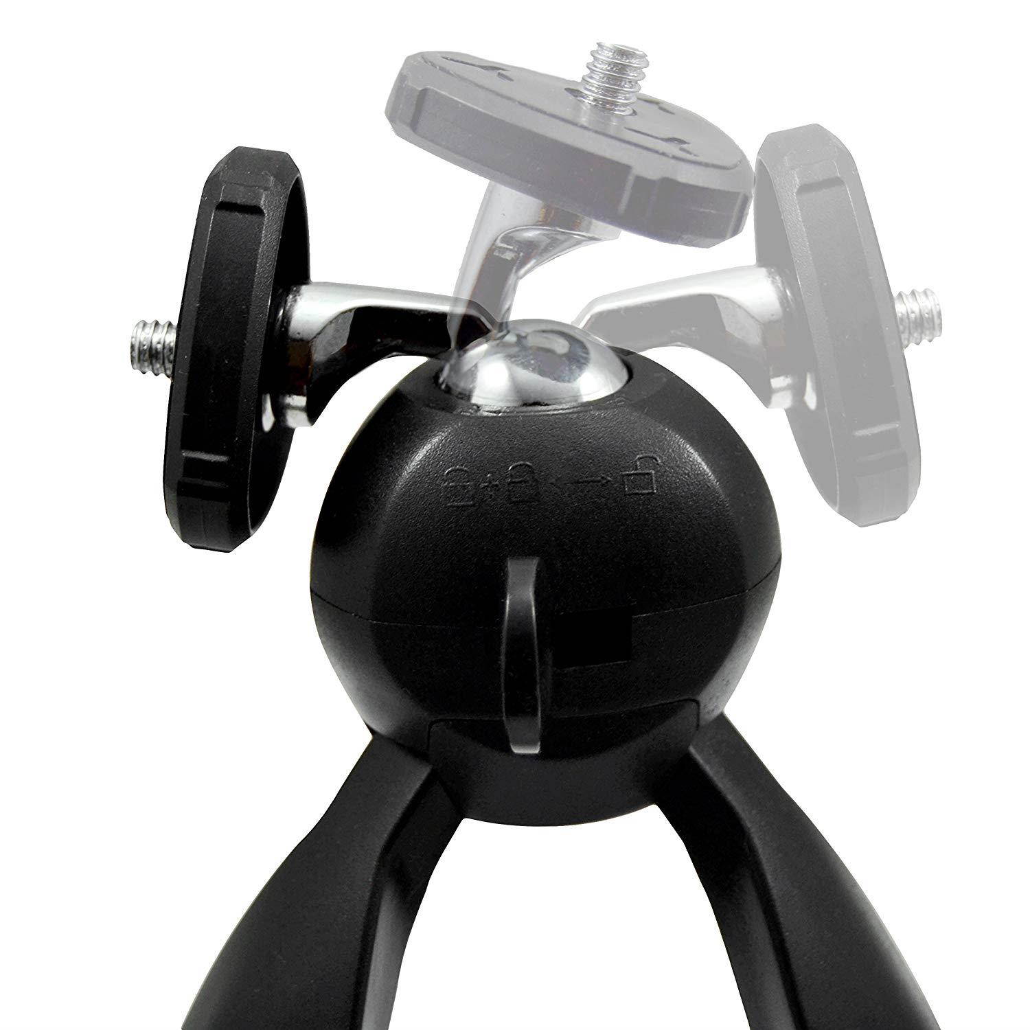 FrenzyDeals Mini Tripod for Compact, DSLR cameras & Smartphones + Phone Holder mount for iPhone Xs Xr Max 8 Plus 8 7 7+ 6S Plus 6S, 6 Plus 6 Samsung S8 S8+ S7 Edge + Note 8 and more + Microfiber Cloth