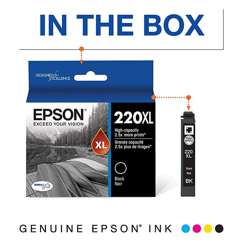 T220XLBCS Cartridge Ink 4 Pack Black Cyan Magenta Yellow amp T220XL120S DURA Ultra Black High Capacity Cartridge Ink