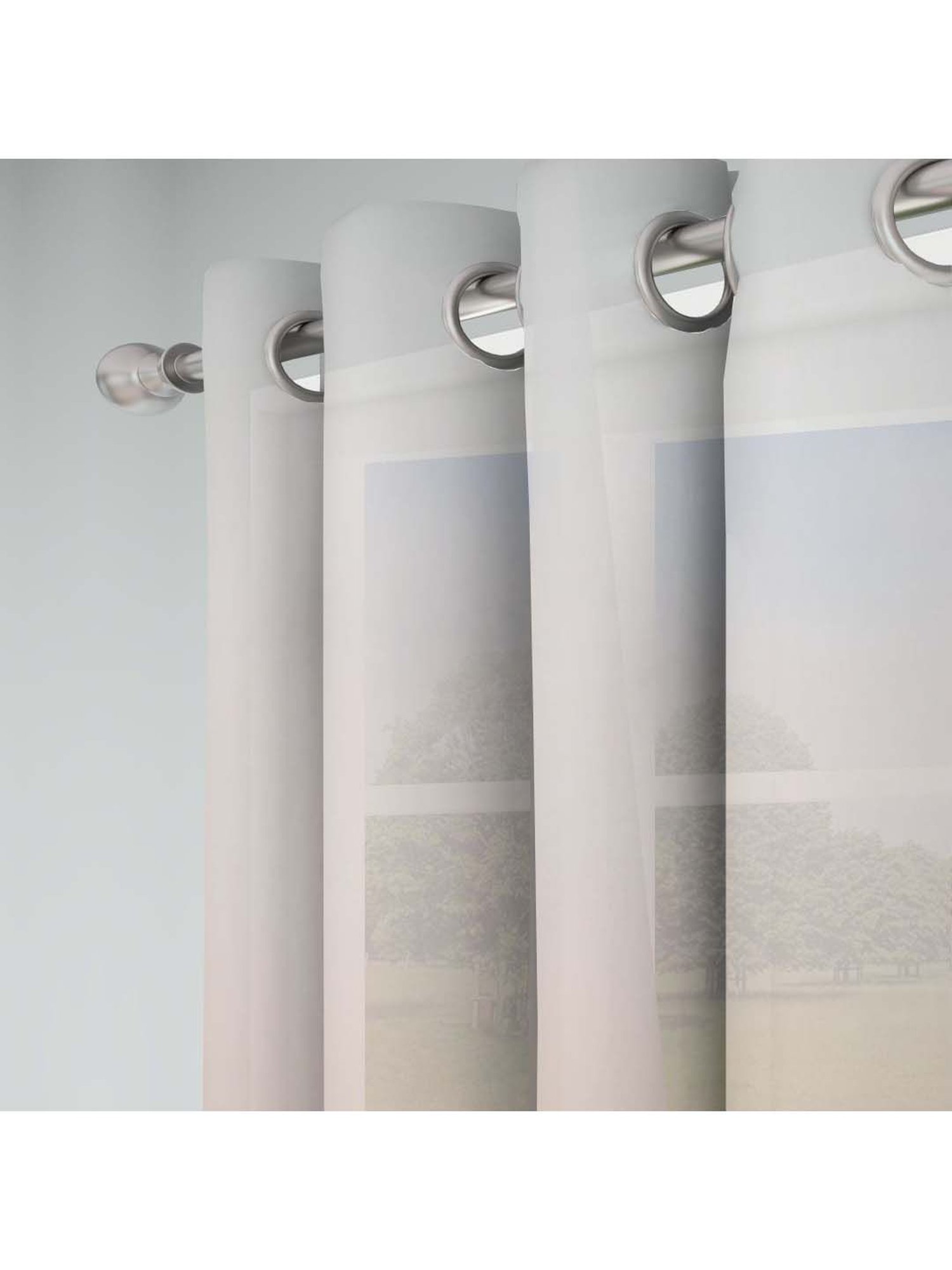 GM Ombre Pink Polyester Single Door Sheer Curtain