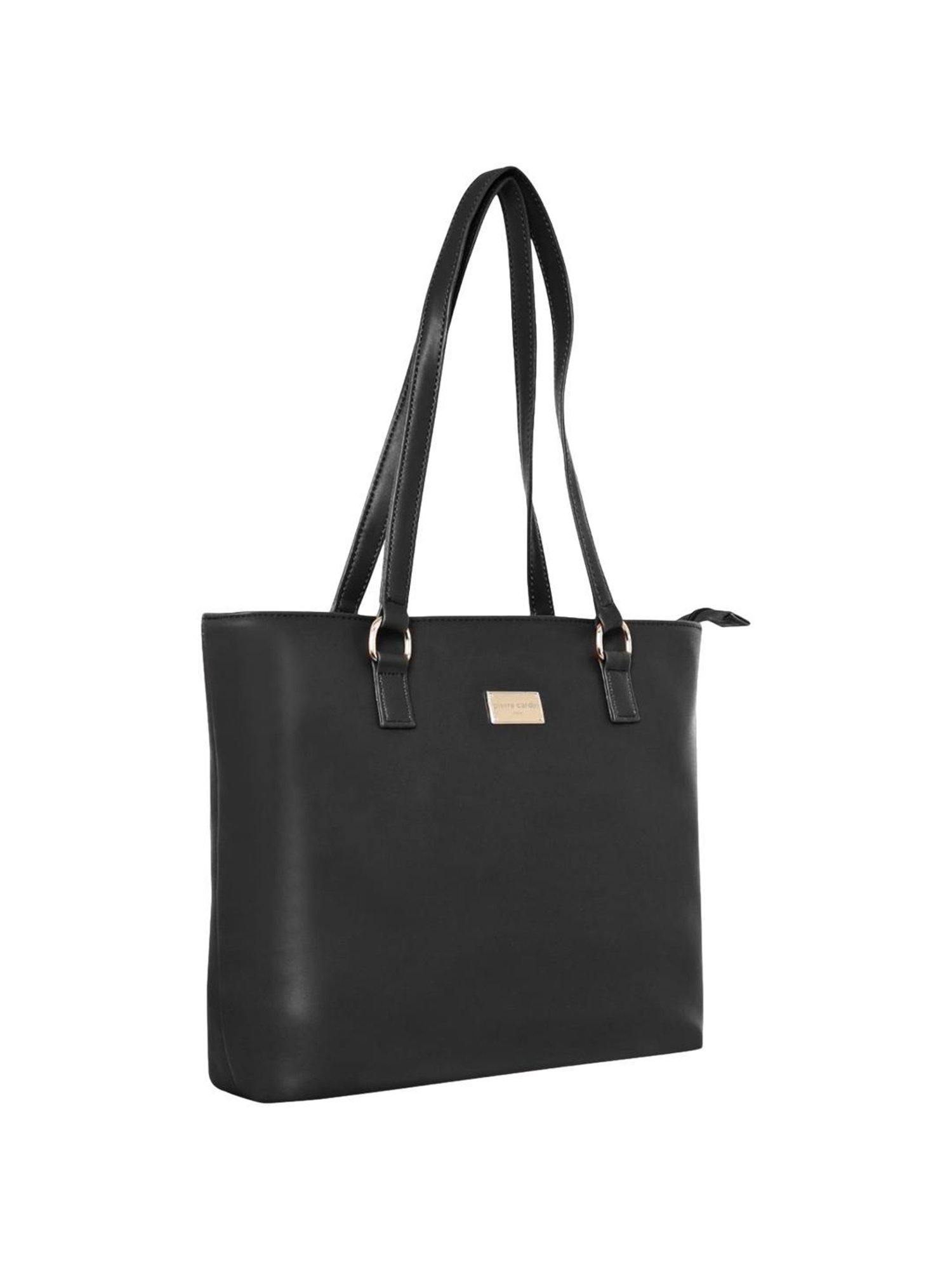 Pierre Cardin Black Solid Tote Handbag
