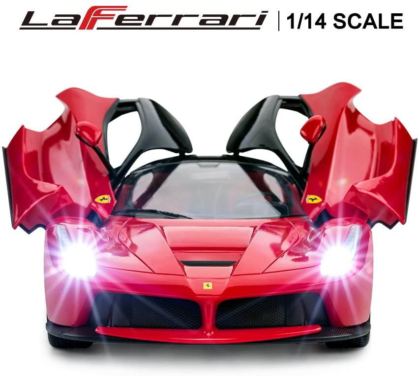 RC Car | 1/14 Scale Ferrari LaFerrari Radio Remote Control R/C Toy Car Model Vehicle for Boys Kids Red 13.3 x 5.9 x 3.3 inch