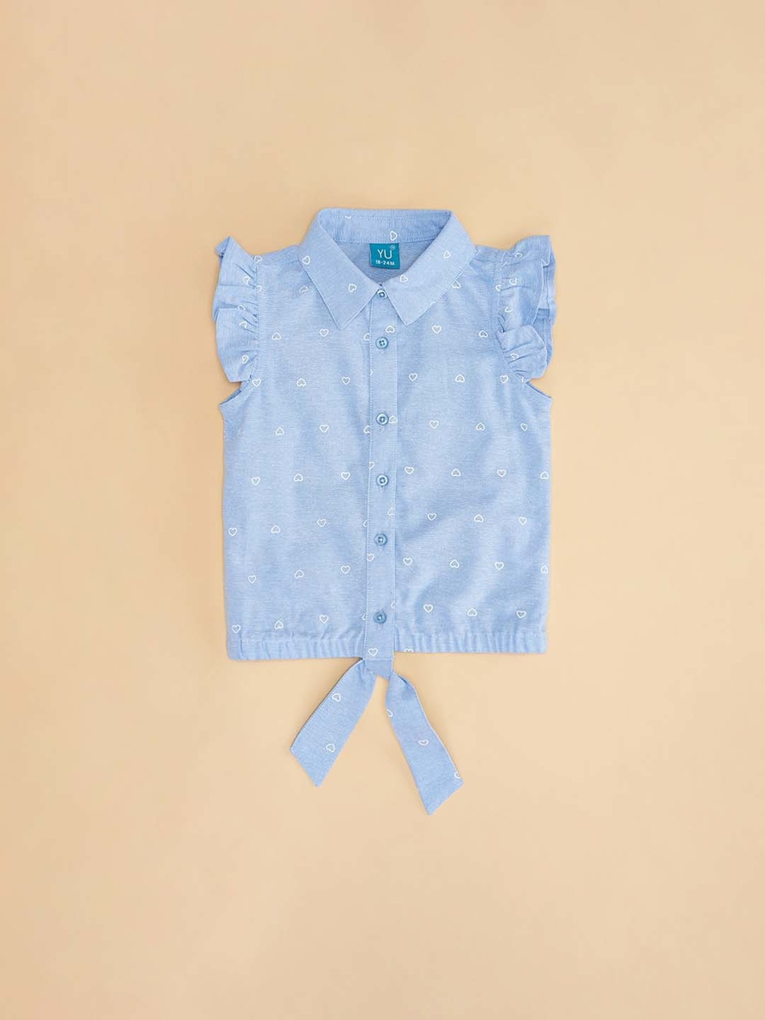 YU by Pantaloons Kids Blue Cotton Printed Top
