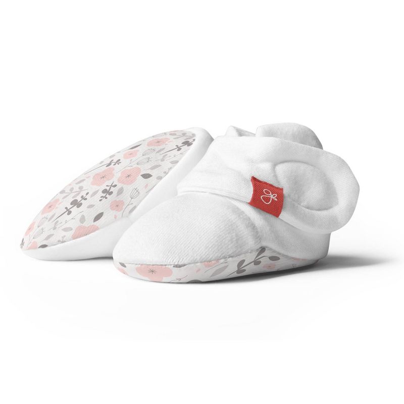 Goumi Baby Girls' Organic Cotton Enchanted Garden Floral Boots - Pink 0-3M