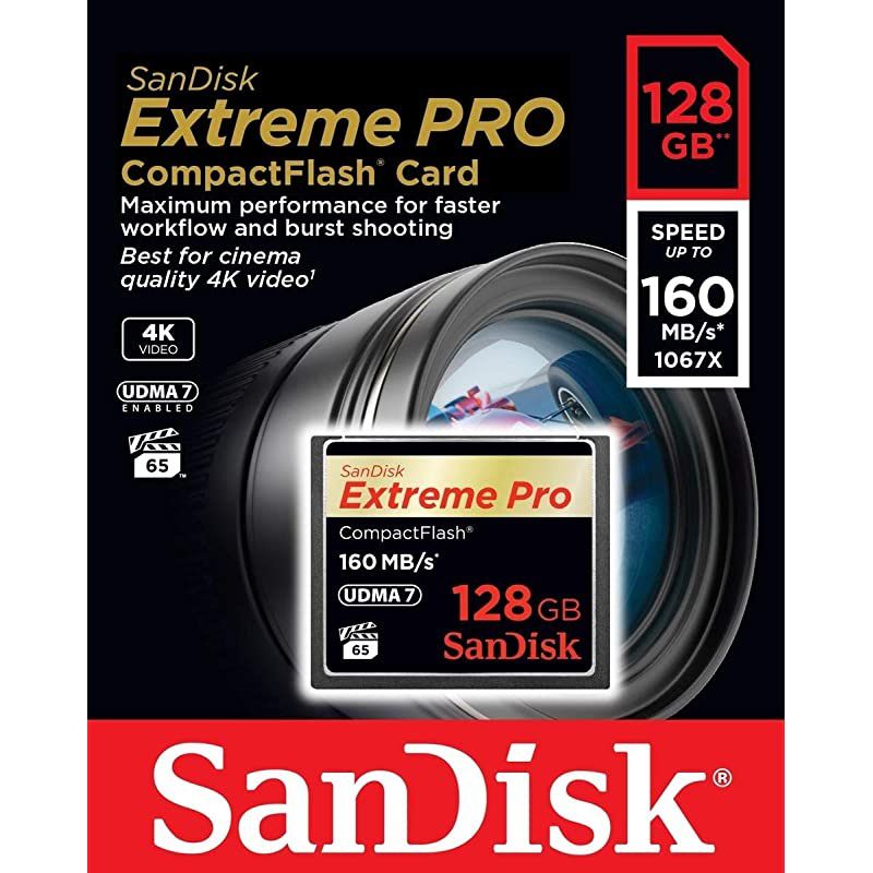 Extreme PRO 128GB CompactFlash Memory Card UDMA 7 Speed Up To 160MBs SDCFXPS128GX46