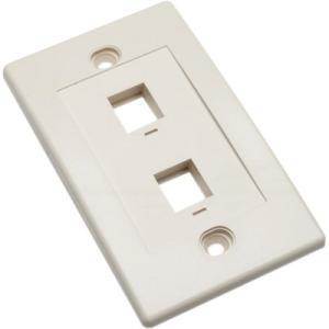 INTELLINET NETWORK SOLUTIONS 162838 Single-Gang Keystone Wall Plate, 2 Outlet ,Ivory
