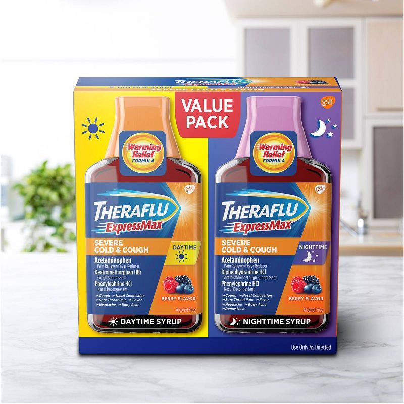Theraflu ExpressMax Severe Cold & Cough Day/Night Relief Liquid - 8.3 fl oz/2ct