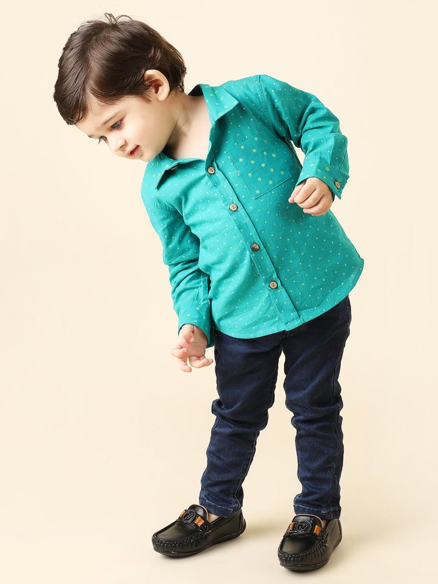 Pantaloons Baby White Cotton Printed Shirt