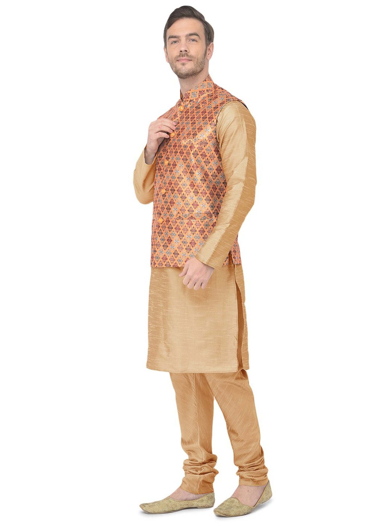 SG LEMAN Yellow Regular Fit Printed Kurta Set