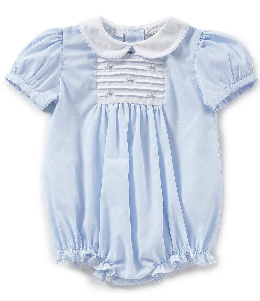 Friedknit Creations Baby Girls 3-9 Months Rosette Pintuck Romper