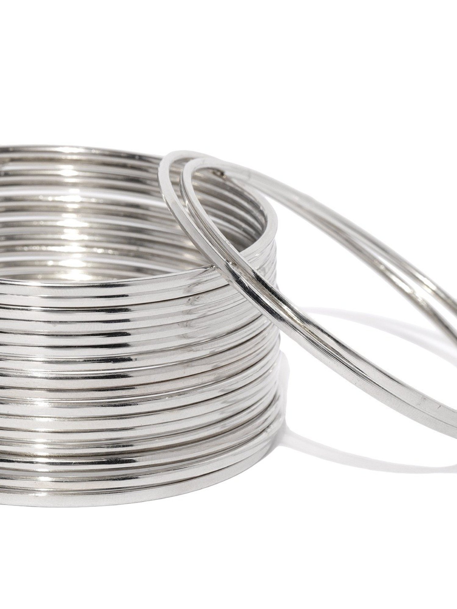 ToniQ Silver-Plated Metal Classic Bangle - Set Of 18