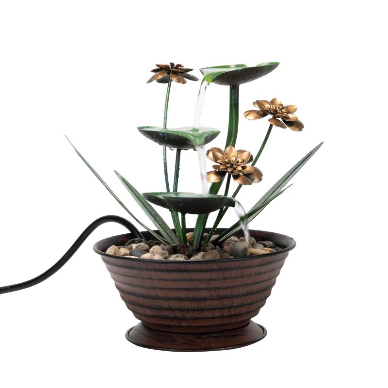 Lily Pad Indoor Water Fountain With Pump - Foreside Home & Garden