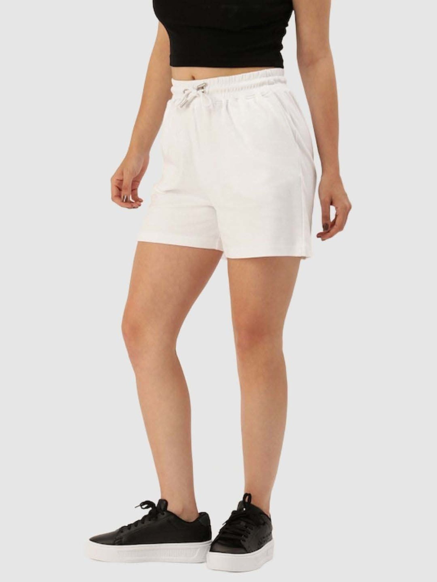 Bene Kleed White Cotton Shorts