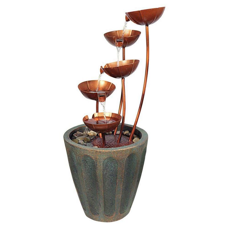 Copper Falls Cascading Garden Fountain - Acorn Hollow
