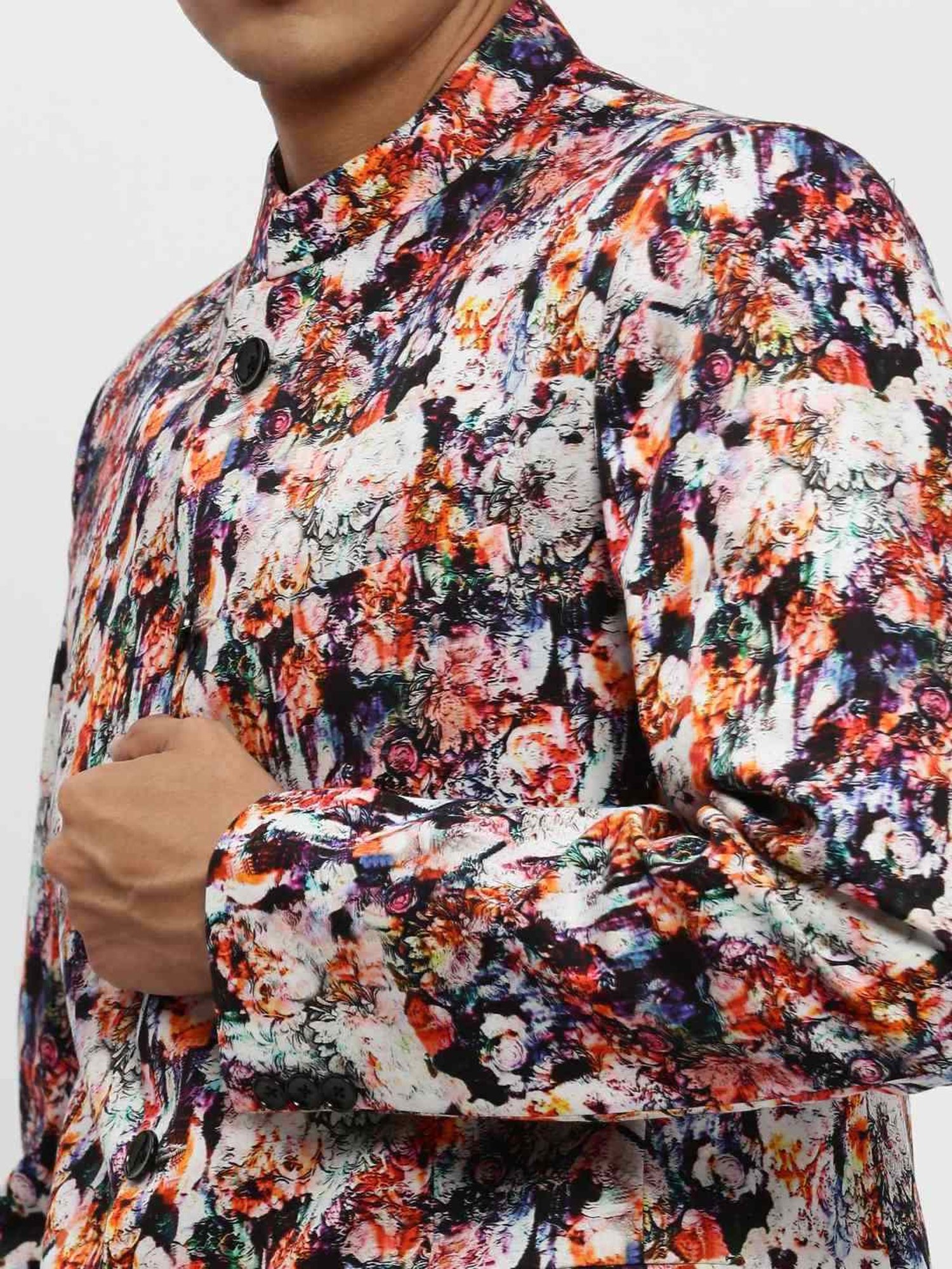 SHOWOFF Multicoloured Slim Fit Printed Blazer