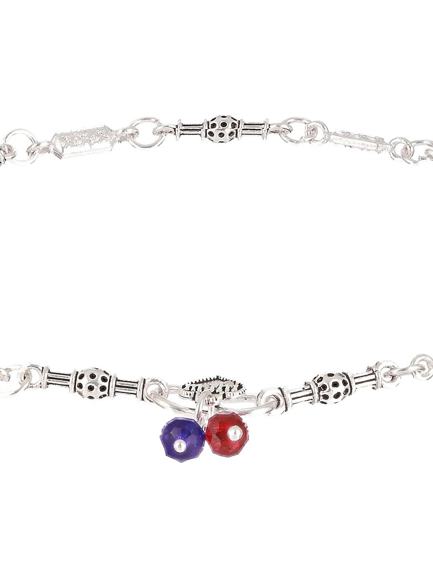 Teejh Roma Coin Silver Oxidized Ghungroo Anklets