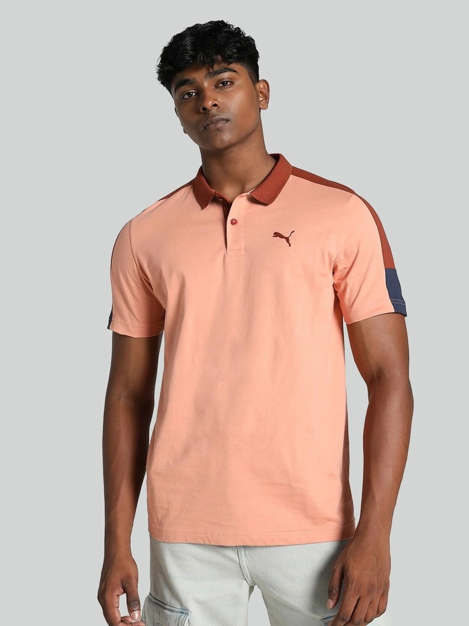 Puma Pink Cotton Regular Fit Polo T-Shirt